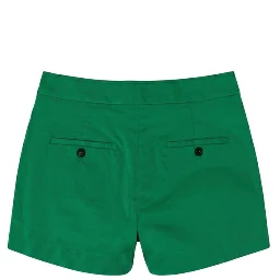 Green Cotton Womens Shorts
