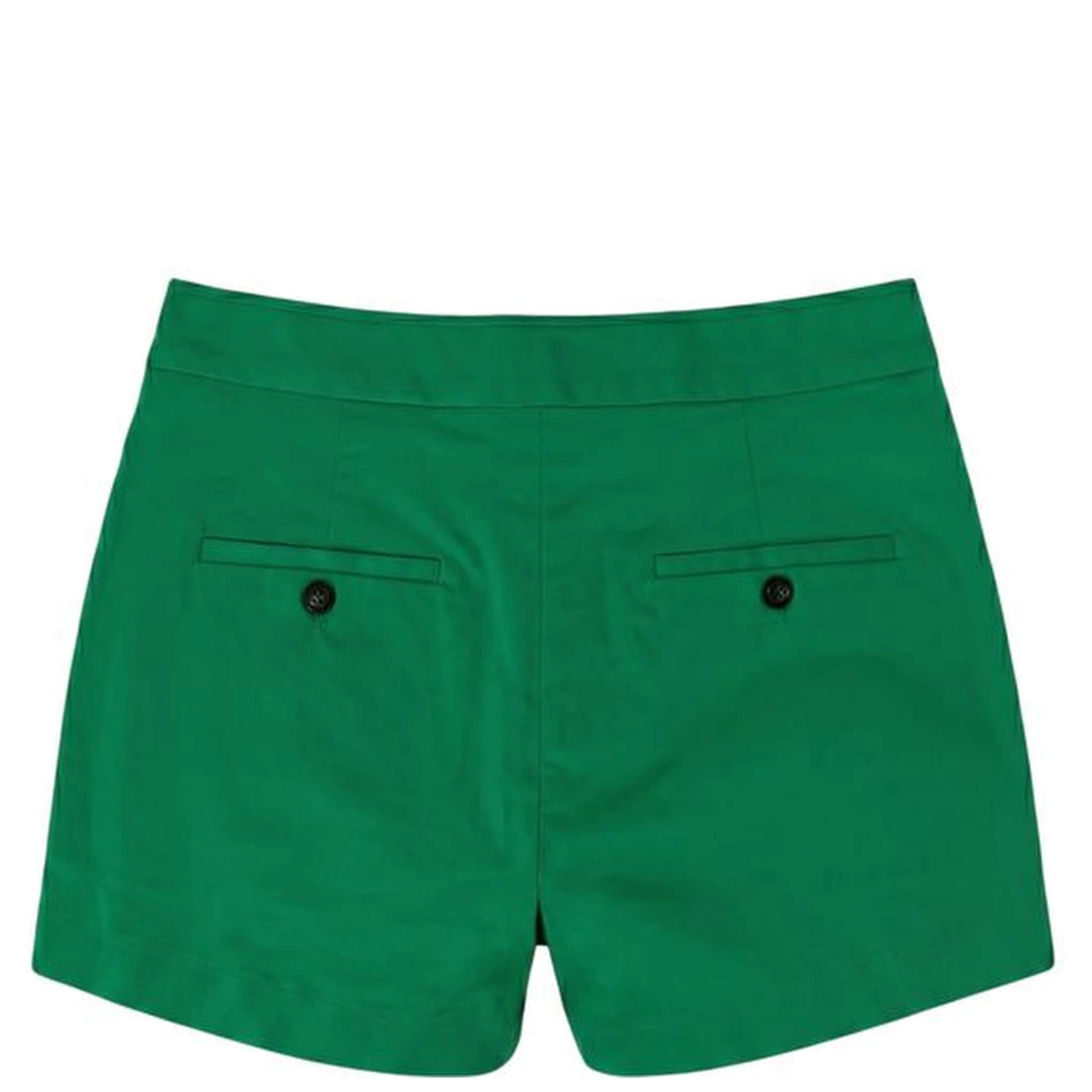 Green Cotton Womens Shorts