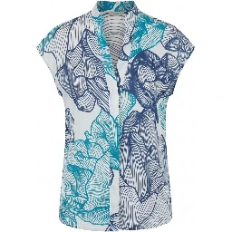 Blue Cotton Women Shirt