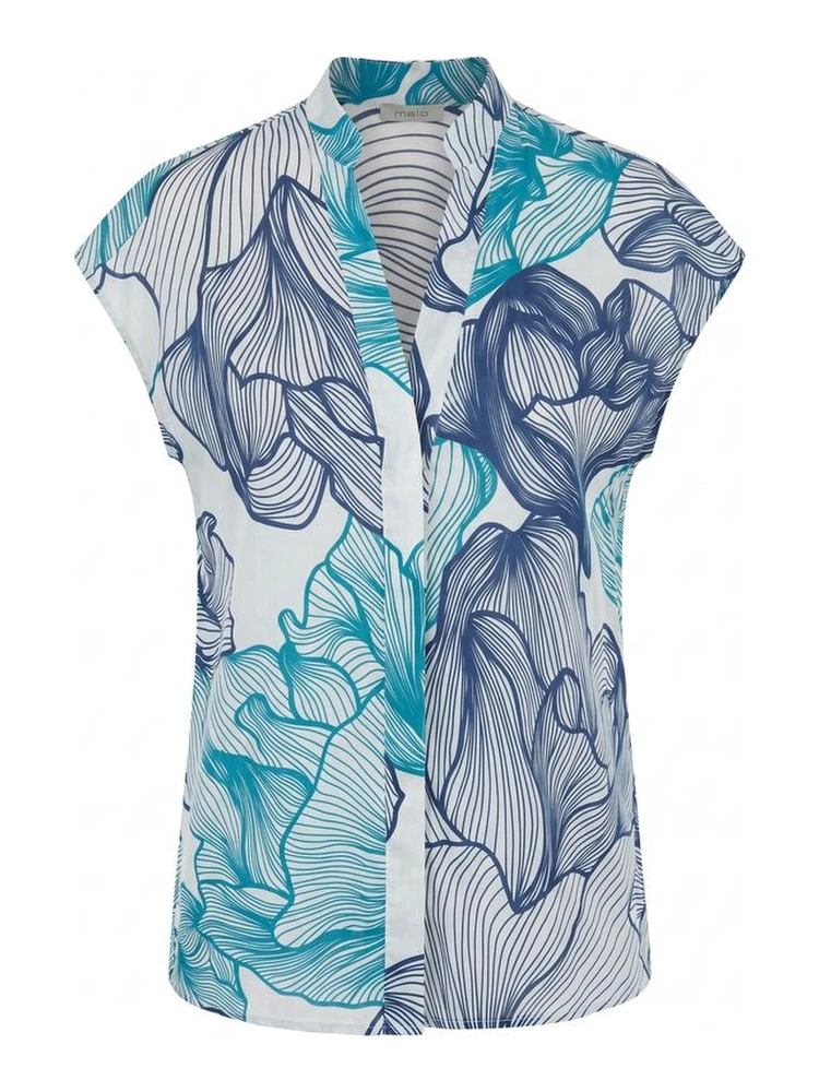 Blue Cotton Women Shirt