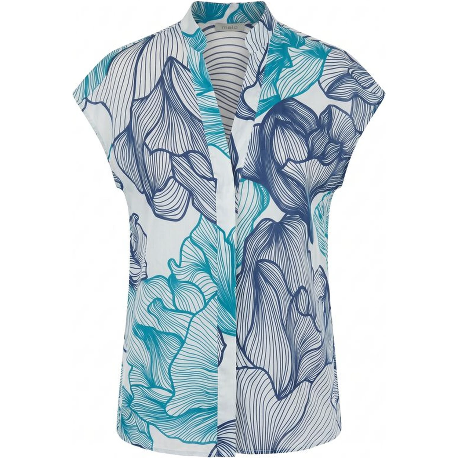 Blue Cotton Women Shirt