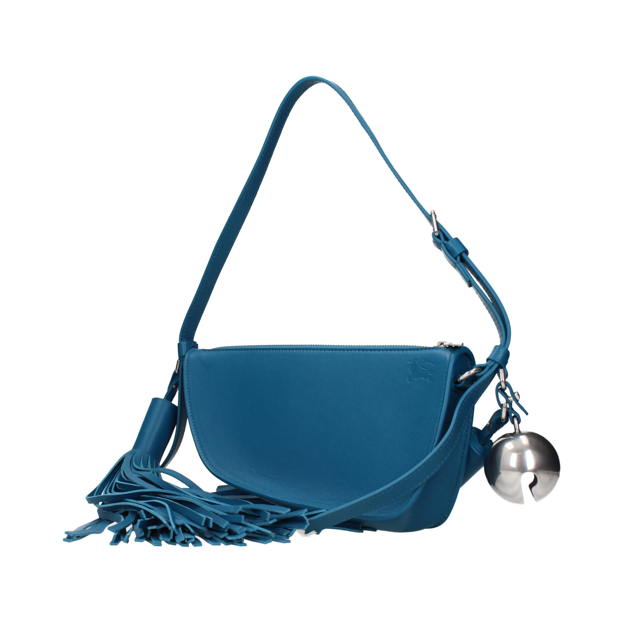 Blue Leather Shoulder Bag