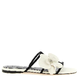 Bicolor Leather Slides