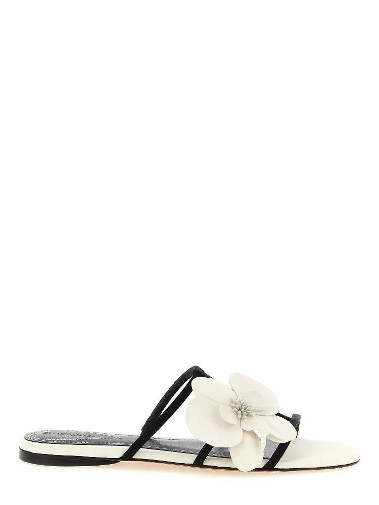 Bicolor Leather Slides