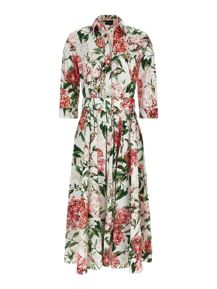 Multicolor Cotton Midi Dress