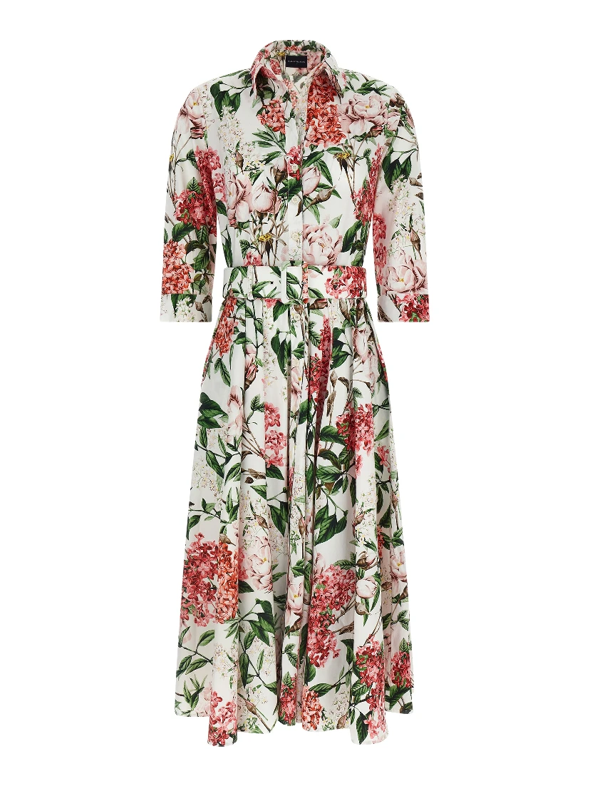 Multicolor Cotton Midi Dress