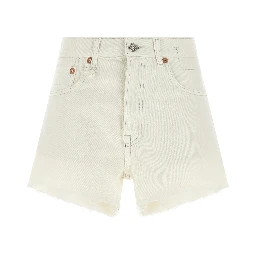 White Cotton Bermuda Shorts