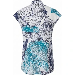 Blue Cotton Women Shirt