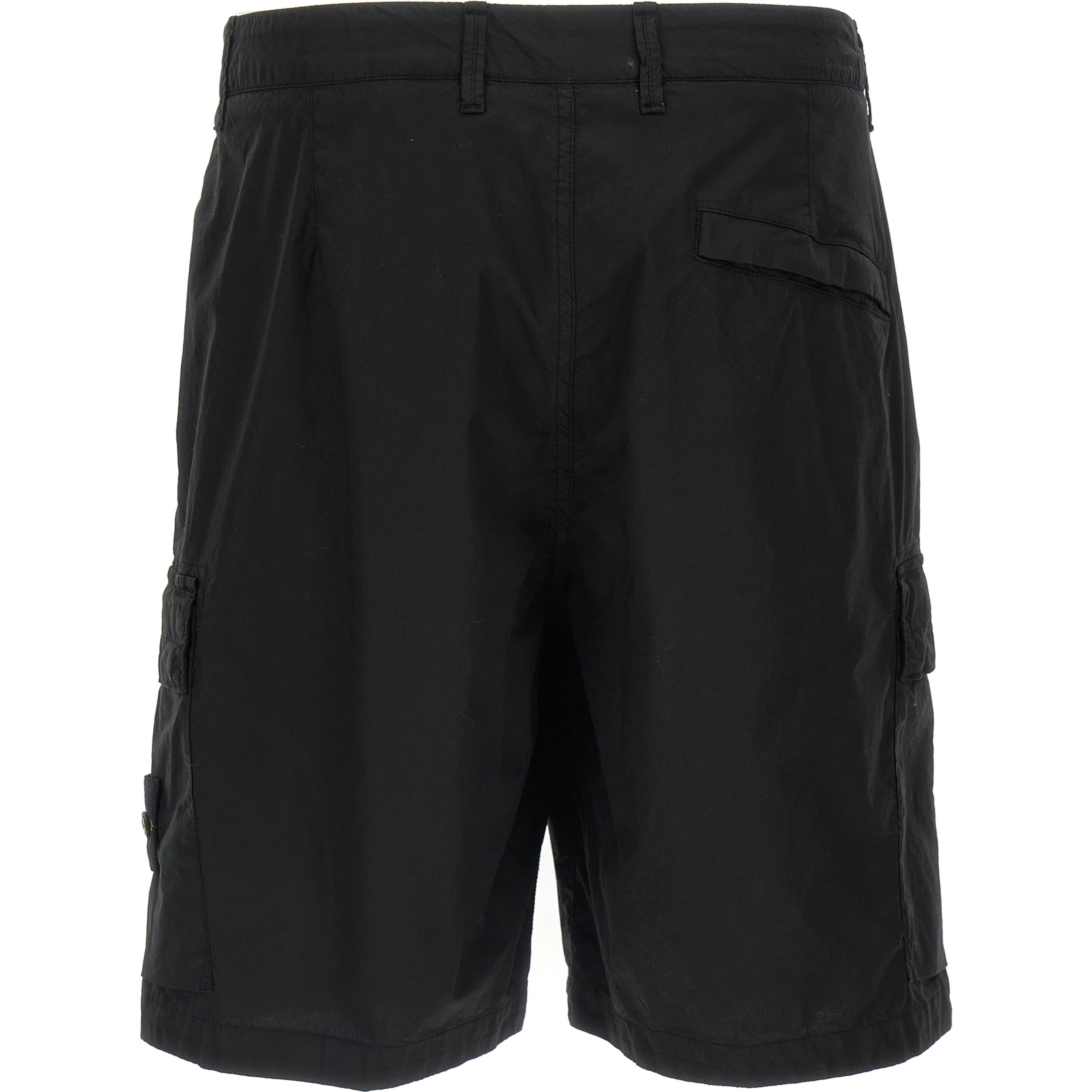 Black Cotton Bermuda Shorts