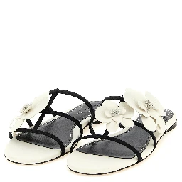 Bicolor Leather Slides