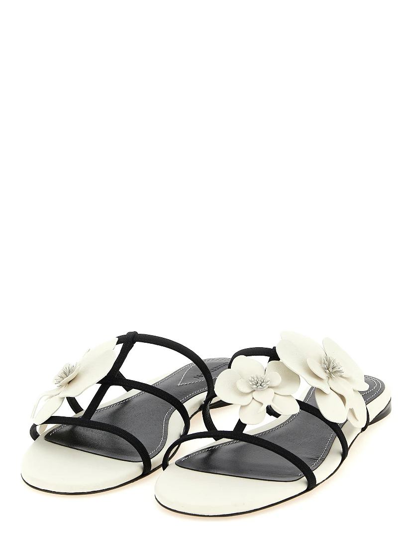 Bicolor Leather Slides