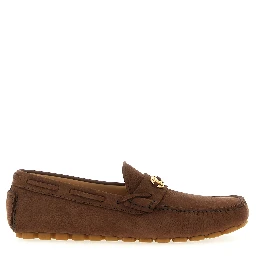 Brown Calfskin Slip-On Loafers