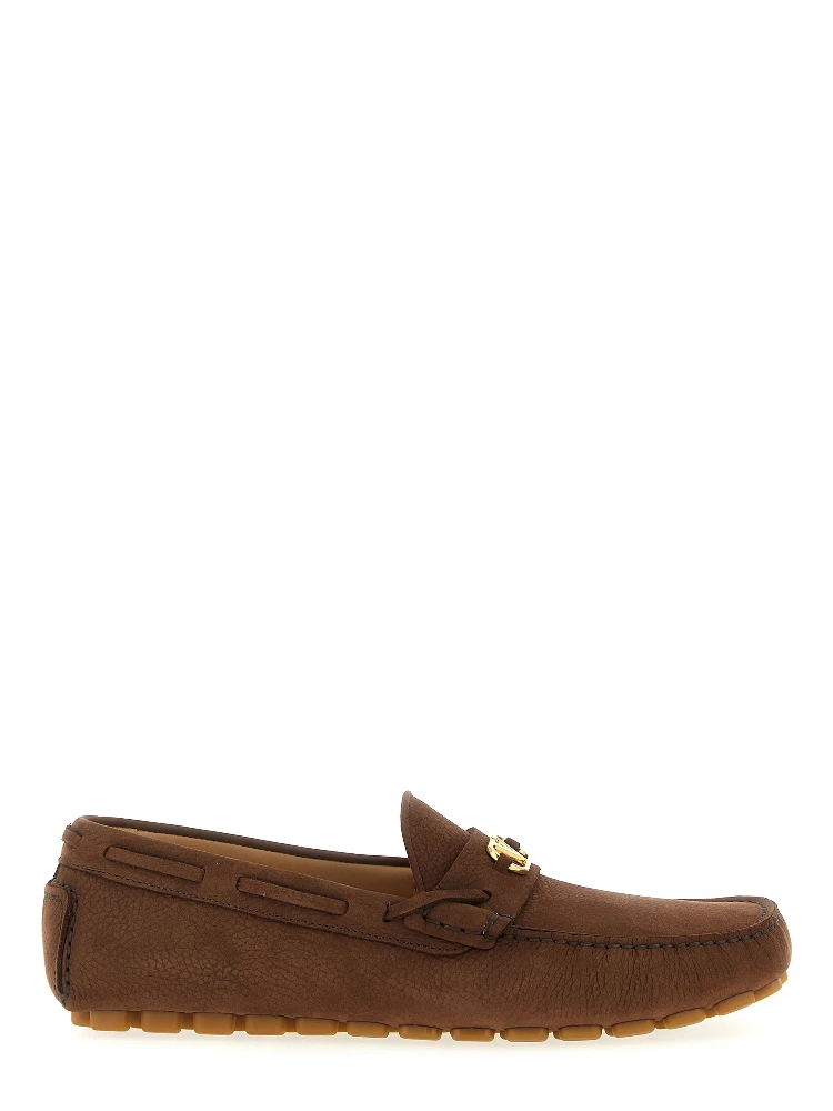 Brown Calfskin Slip-On Loafers