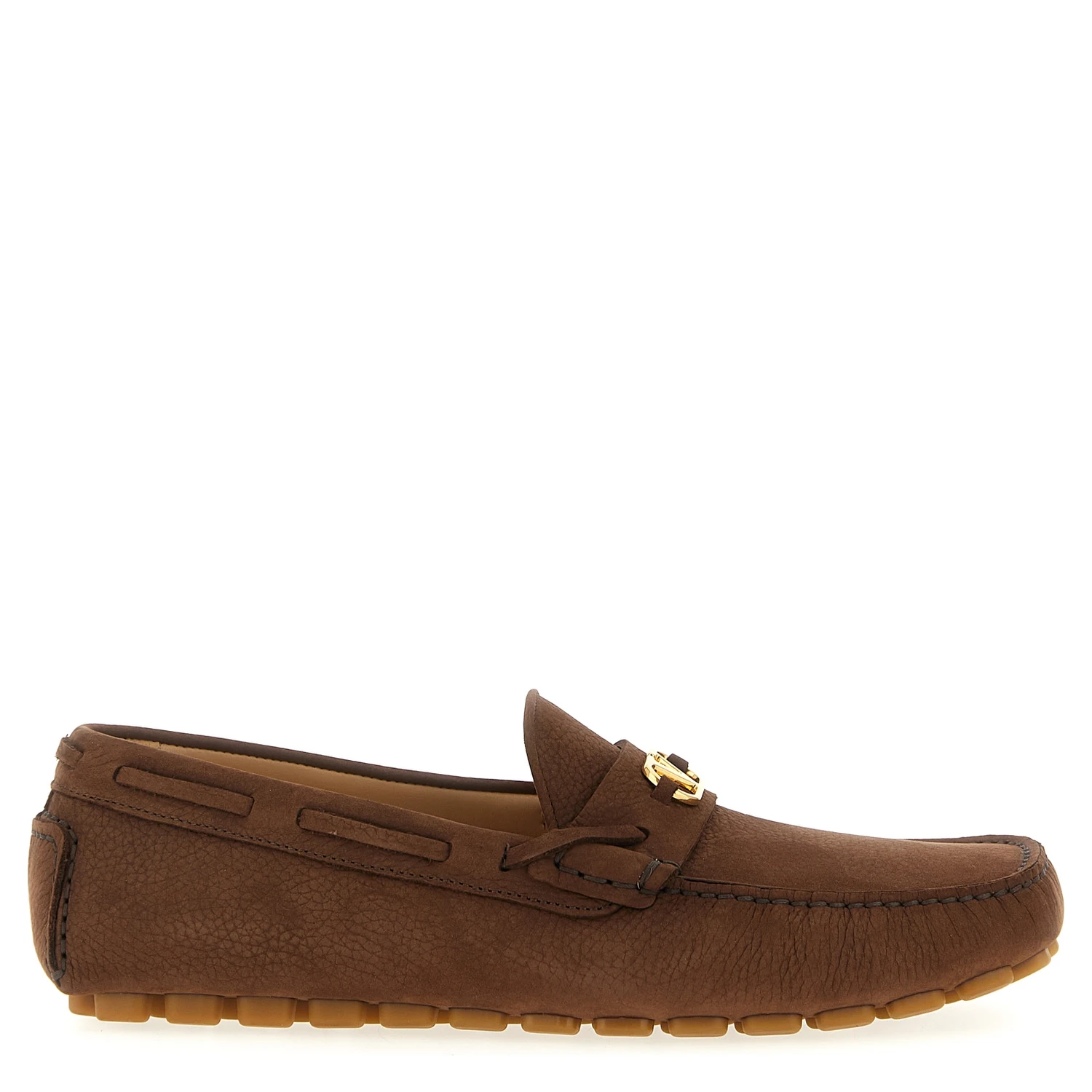 Brown Calfskin Slip-On Loafers