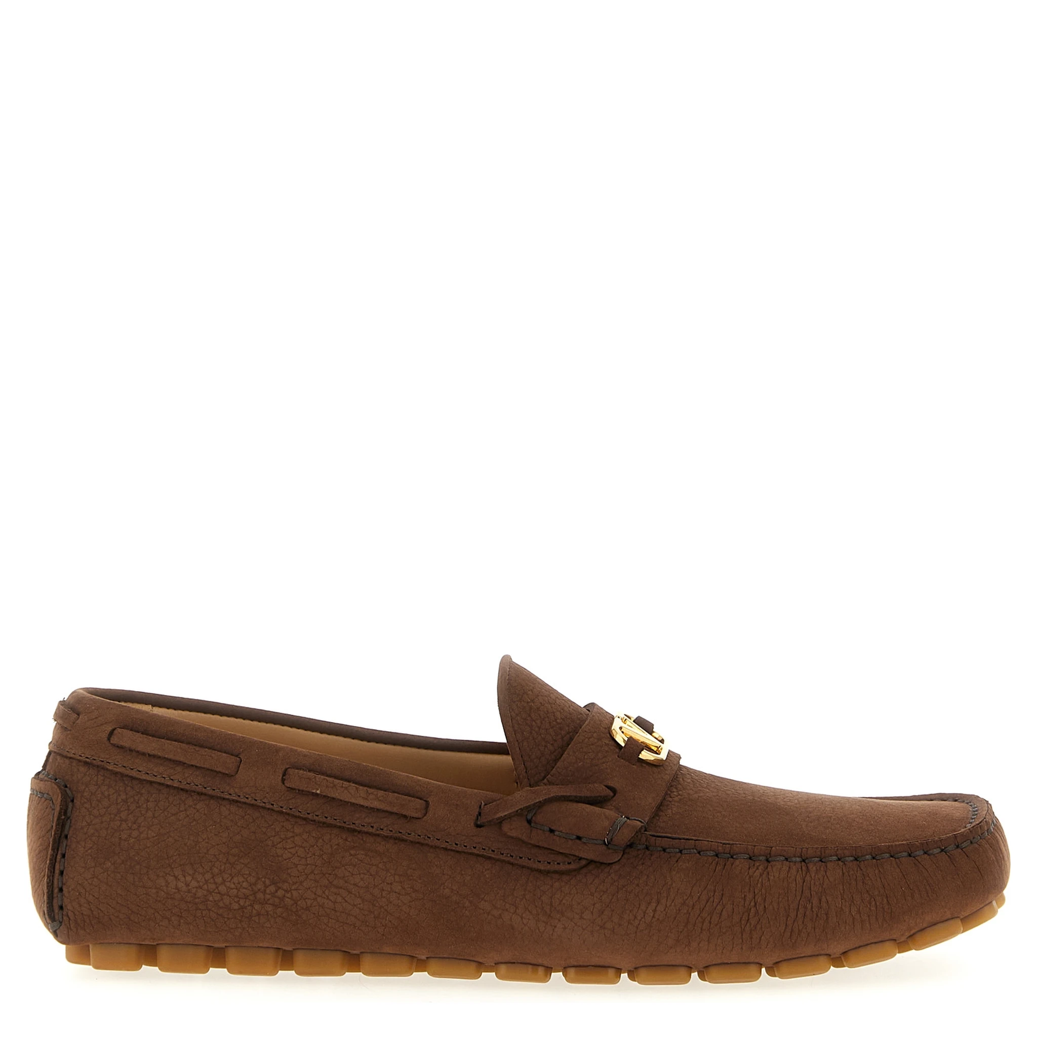 Brown Calfskin Slip-On Loafers