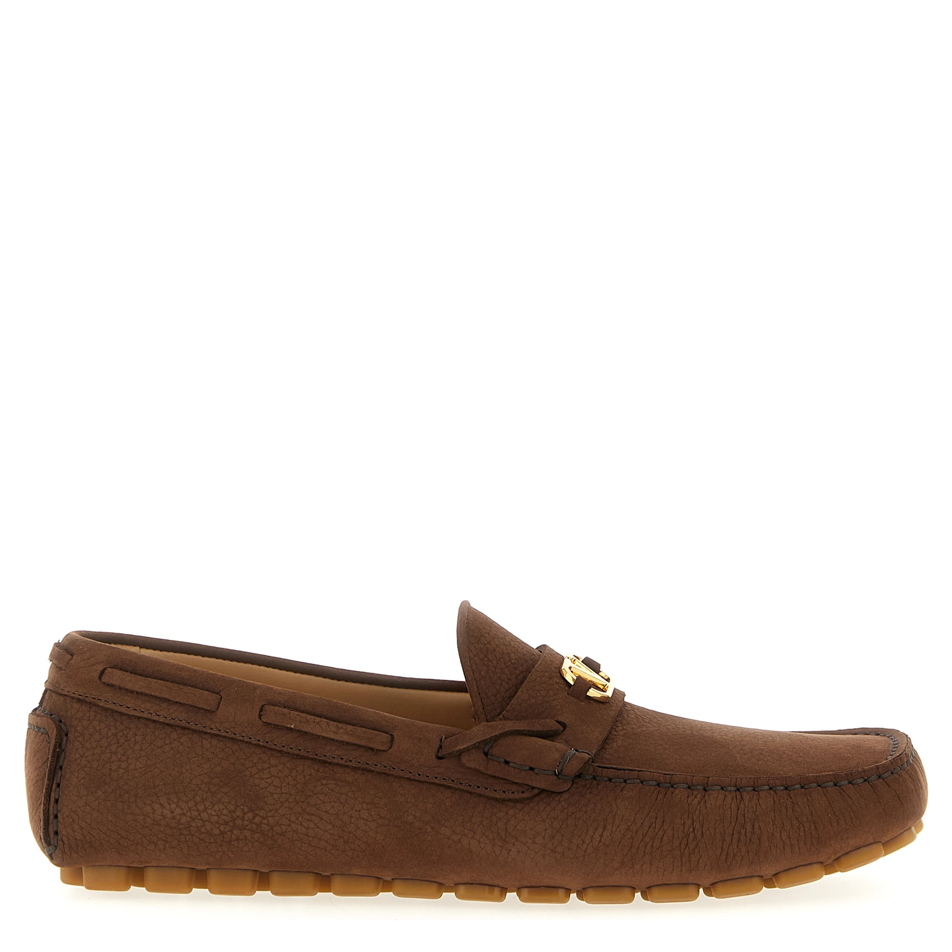 Brown Calfskin Slip-On Loafers