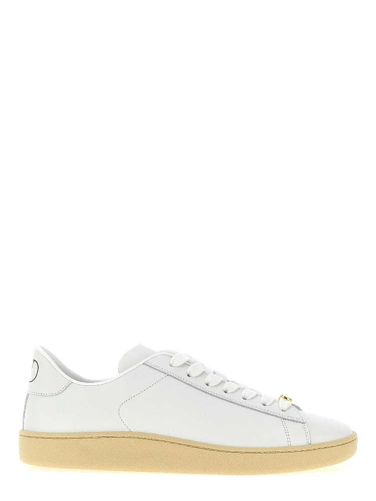 White Calfskin Low Top Sneakers