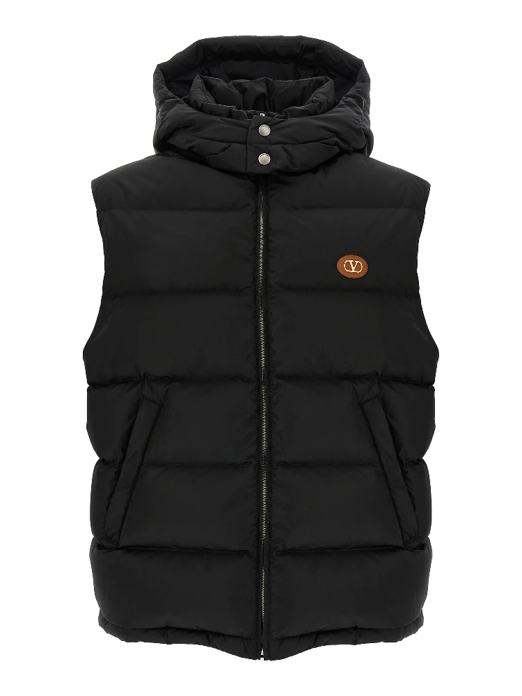 Black Polyamide Sleeveless Jacket