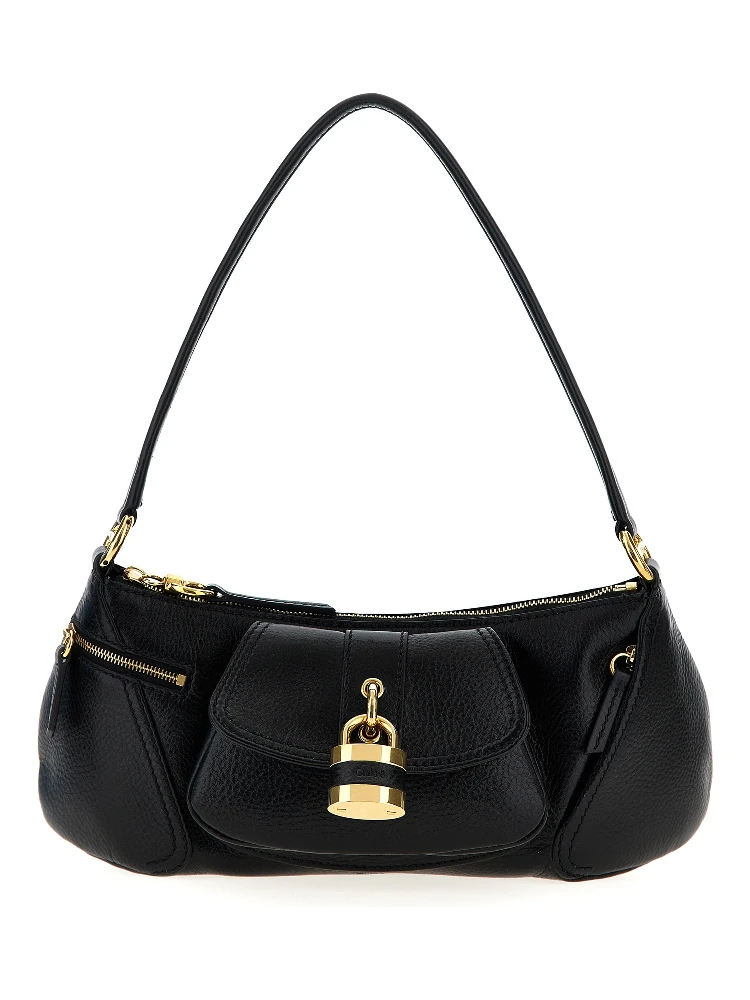 Black Calfskin Shoulder Bag
