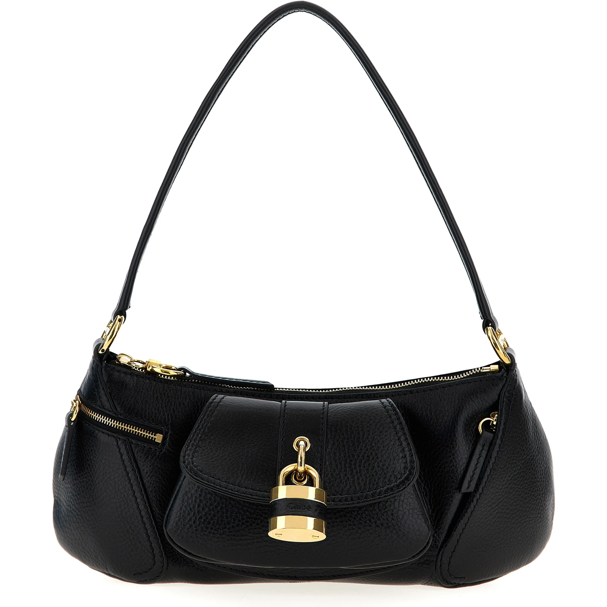 Black Calfskin Shoulder Bag
