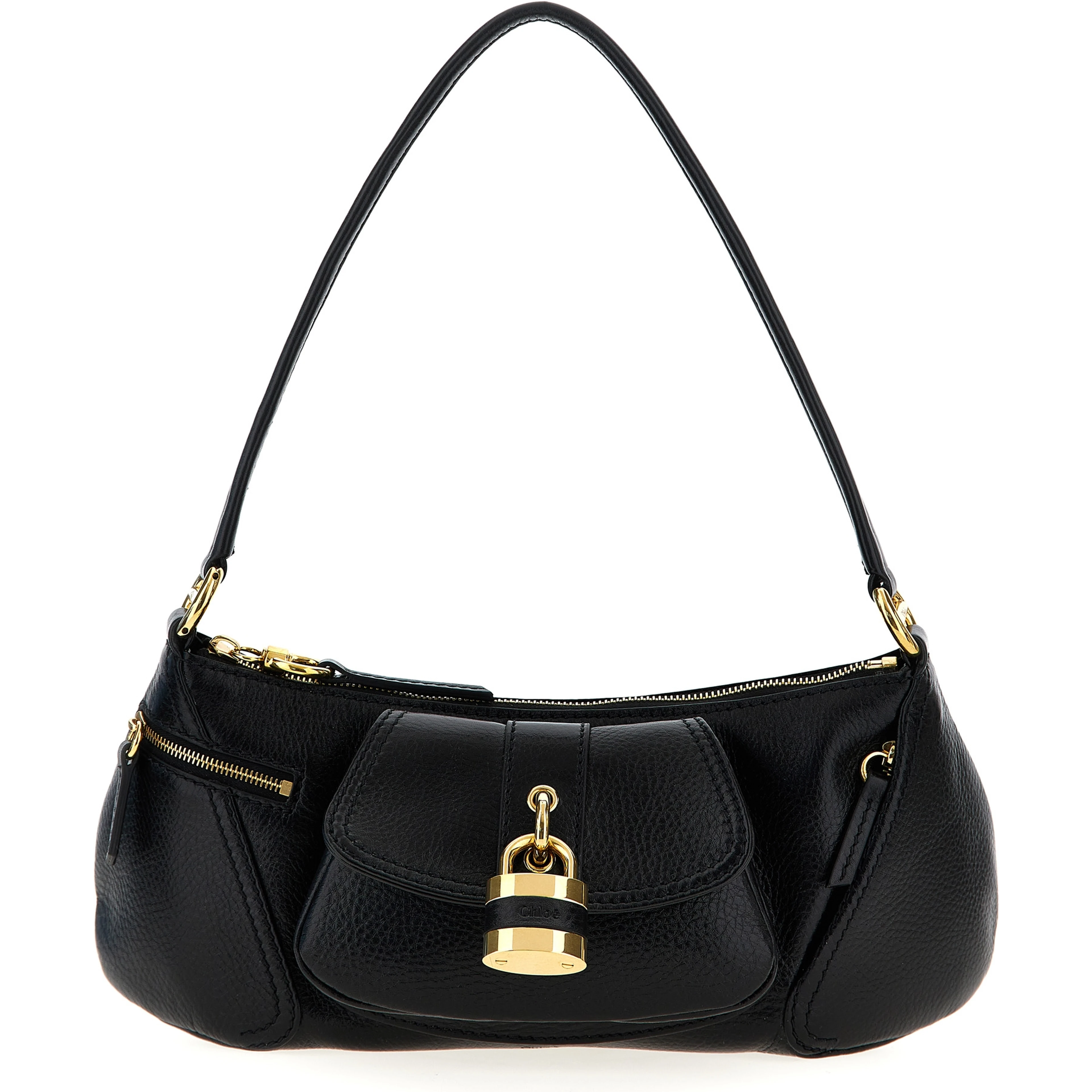 Black Calfskin Shoulder Bag