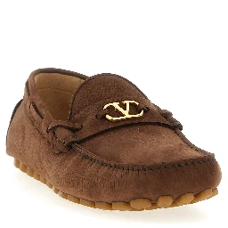 Brown Calfskin Slip-On Loafers