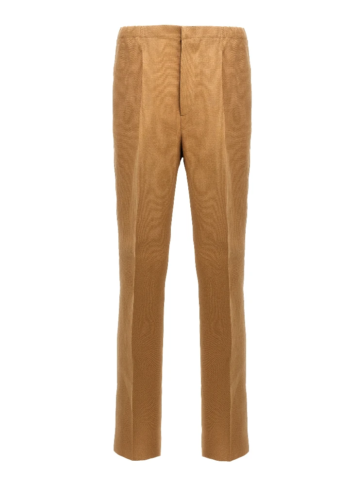 Beige Paper Casual Pants