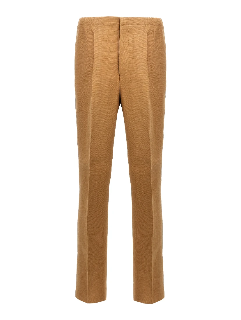 Beige Paper Casual Pants