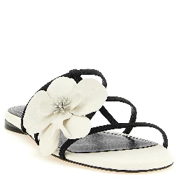 Bicolor Leather Slides