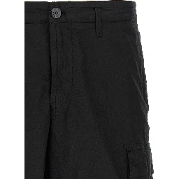 Black Cotton Bermuda Shorts
