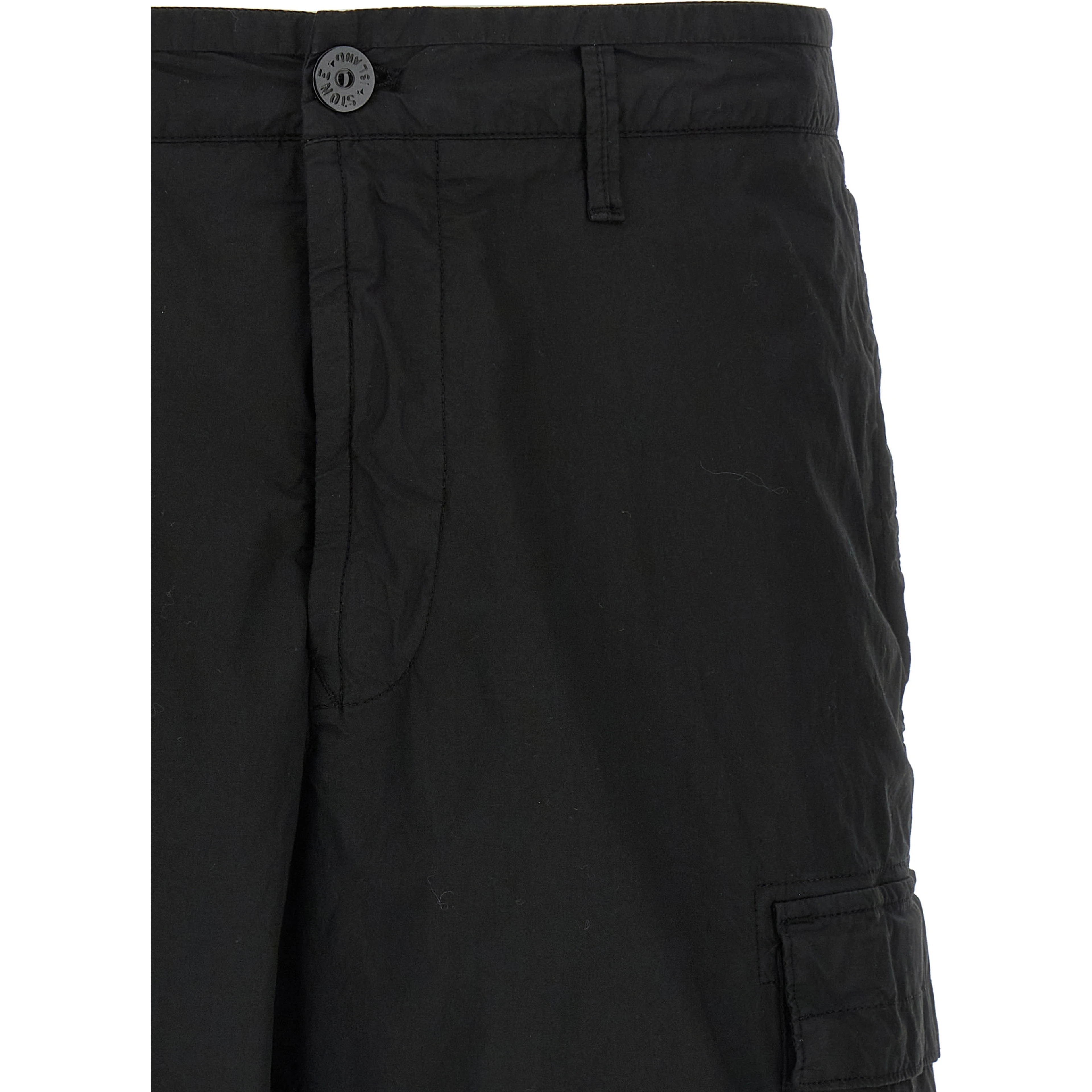 Black Cotton Bermuda Shorts