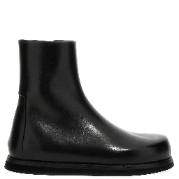 Black Calfskin Ankle Boots