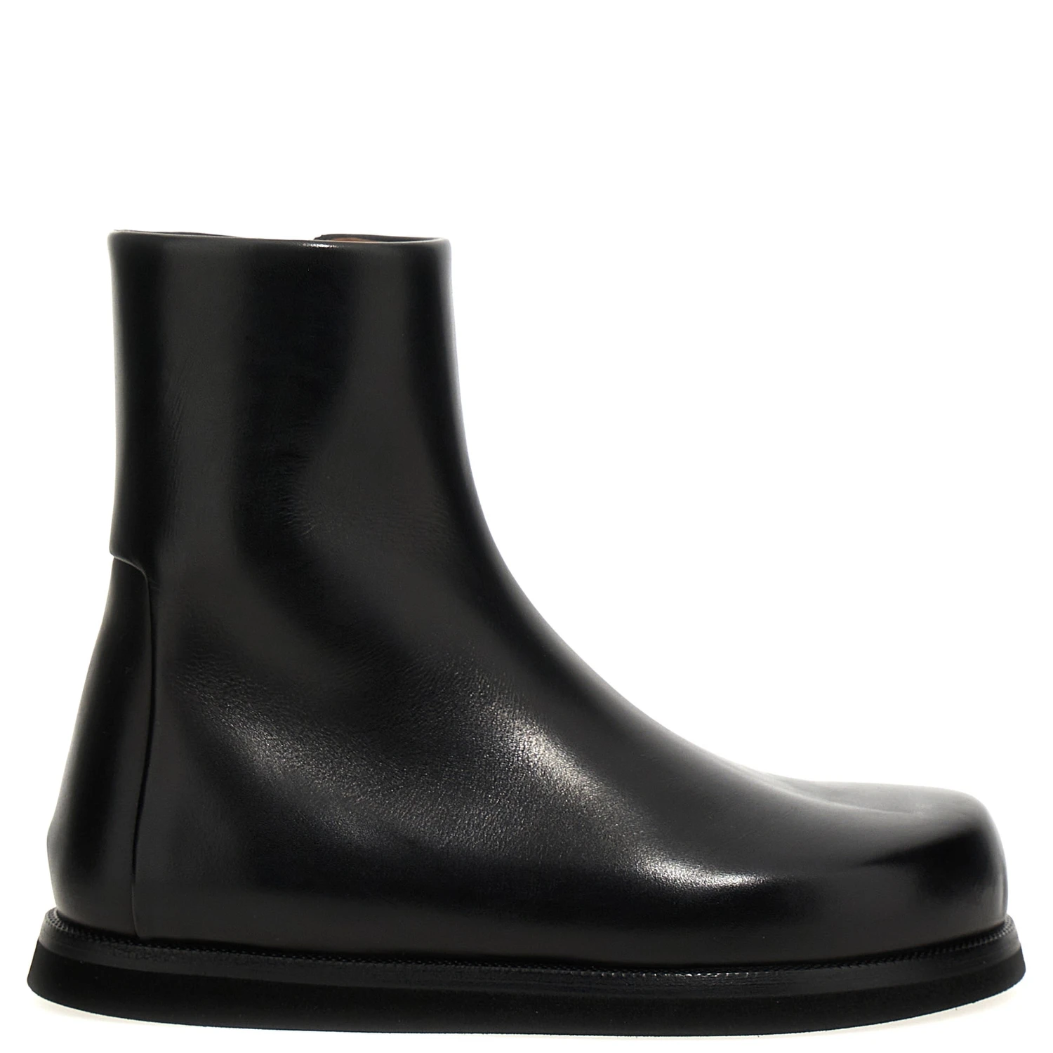 Black Calfskin Ankle Boots
