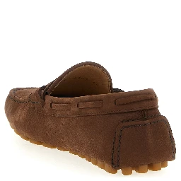 Brown Calfskin Slip-On Loafers