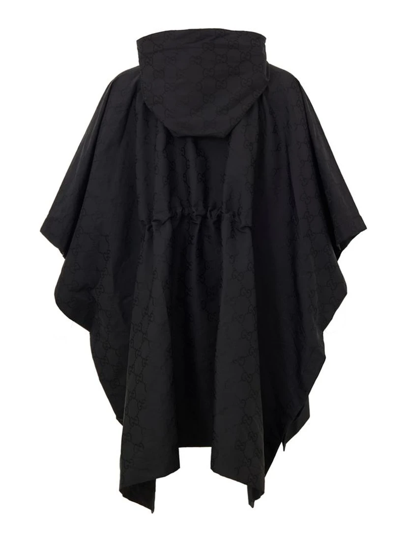 Black Polyester Trench Coat