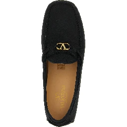 Black Calfskin Slip-On Loafers