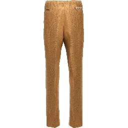 Beige Paper Casual Pants