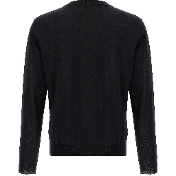 Black Virgin Wool Cardigan