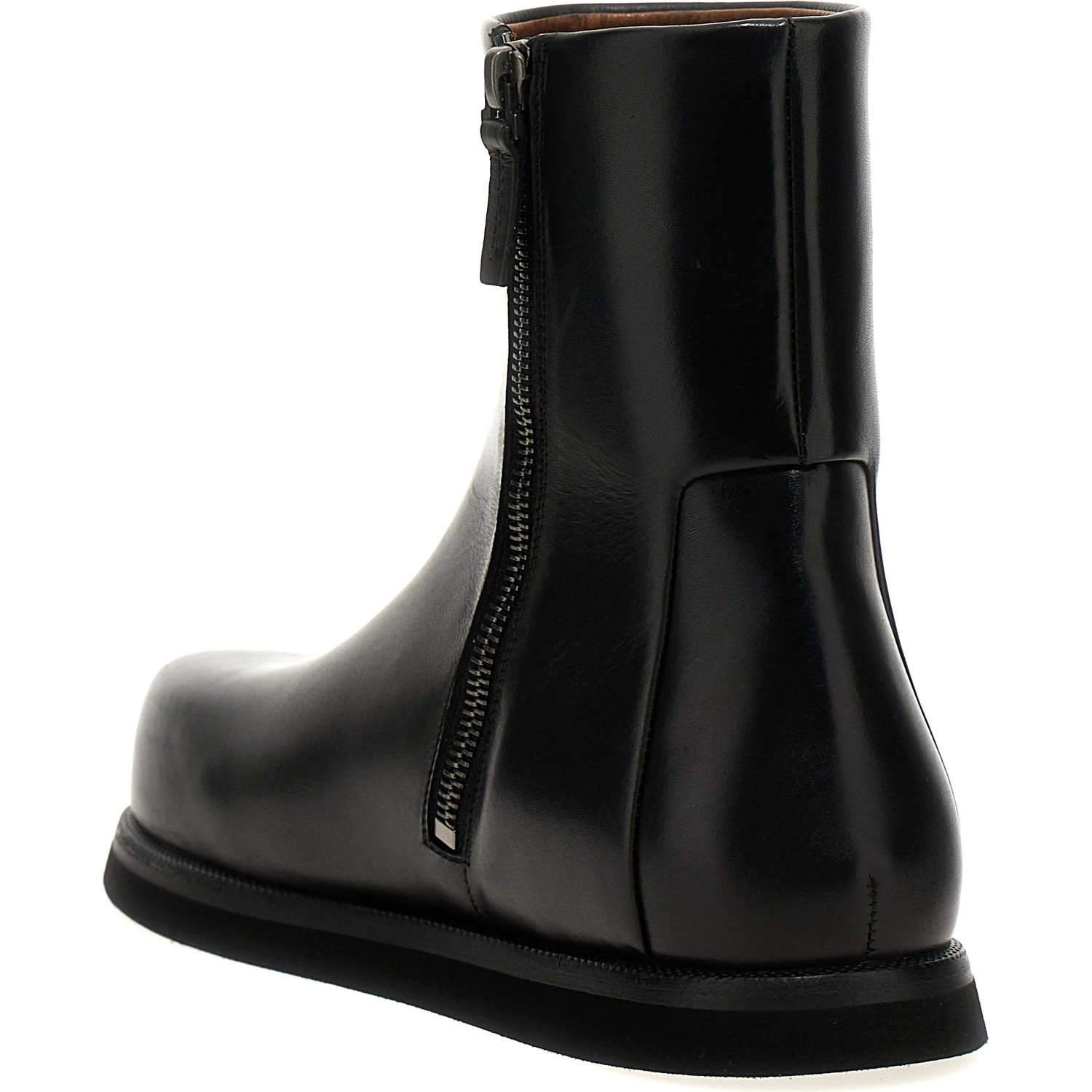 Black Calfskin Ankle Boots
