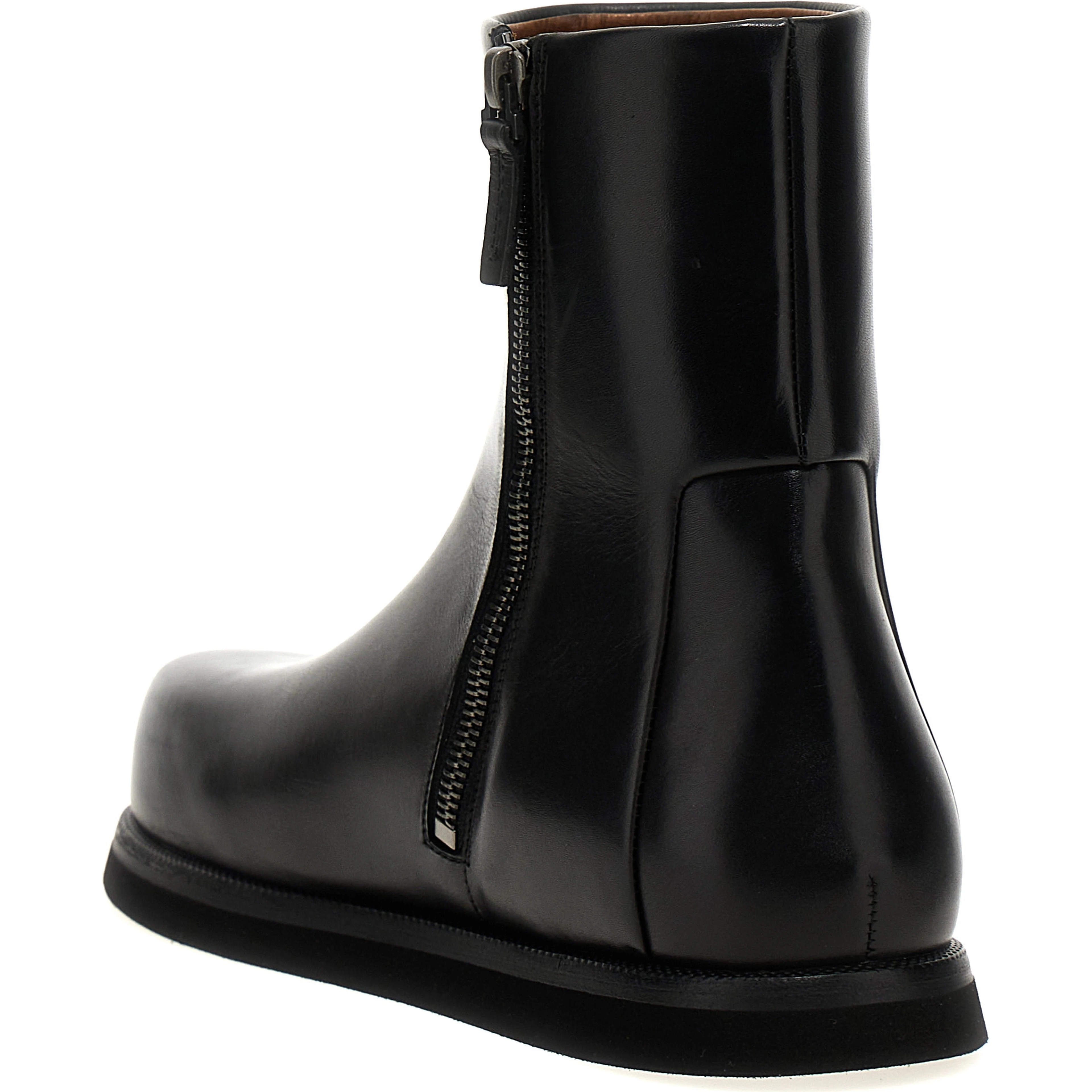 Black Calfskin Ankle Boots
