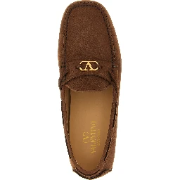 Brown Calfskin Slip-On Loafers
