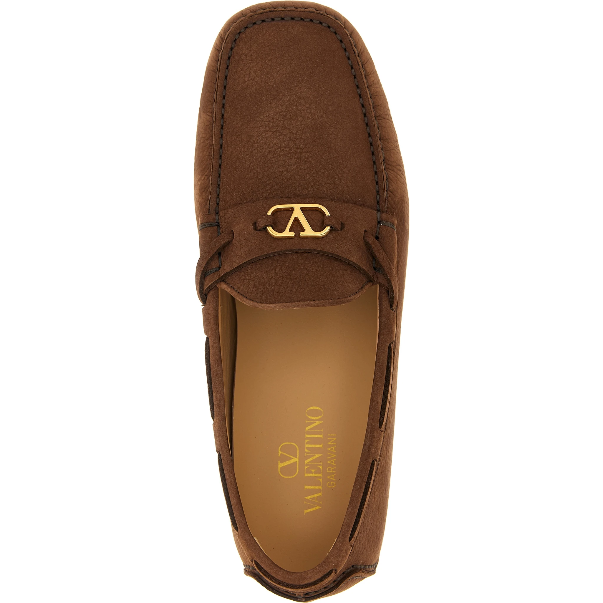 Brown Calfskin Slip-On Loafers
