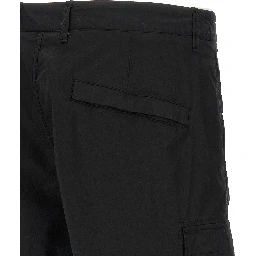 Black Cotton Bermuda Shorts