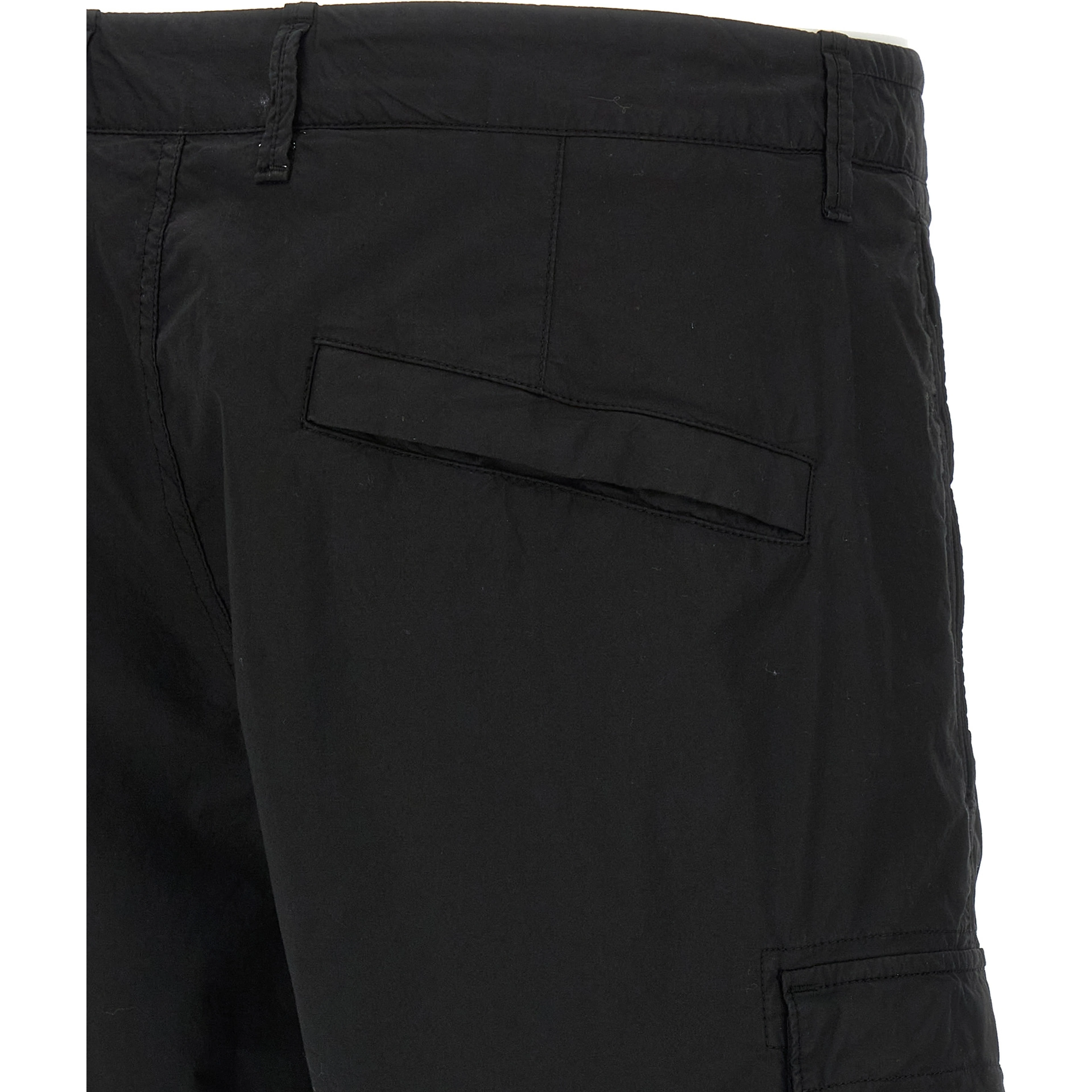Black Cotton Bermuda Shorts