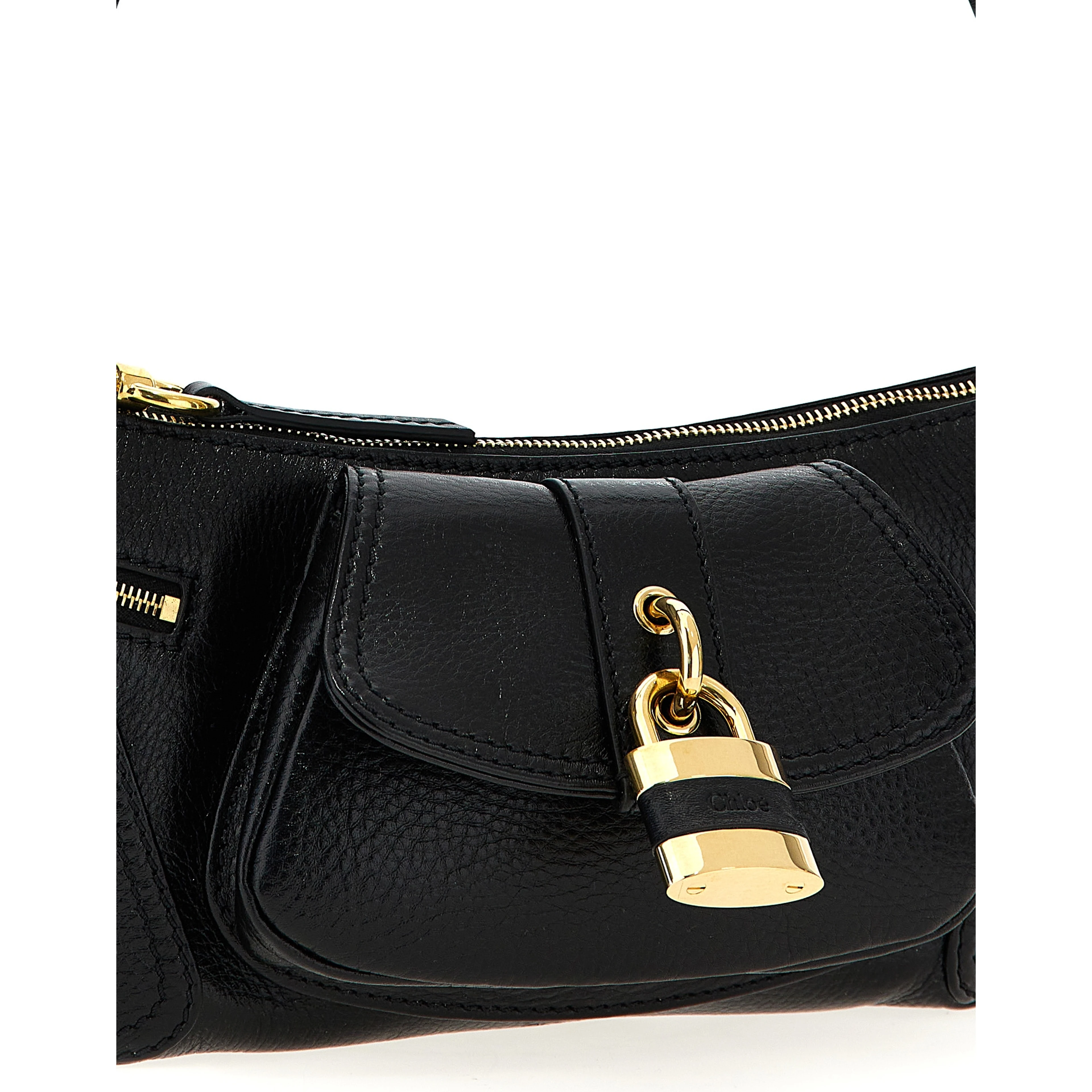 Black Calfskin Shoulder Bag