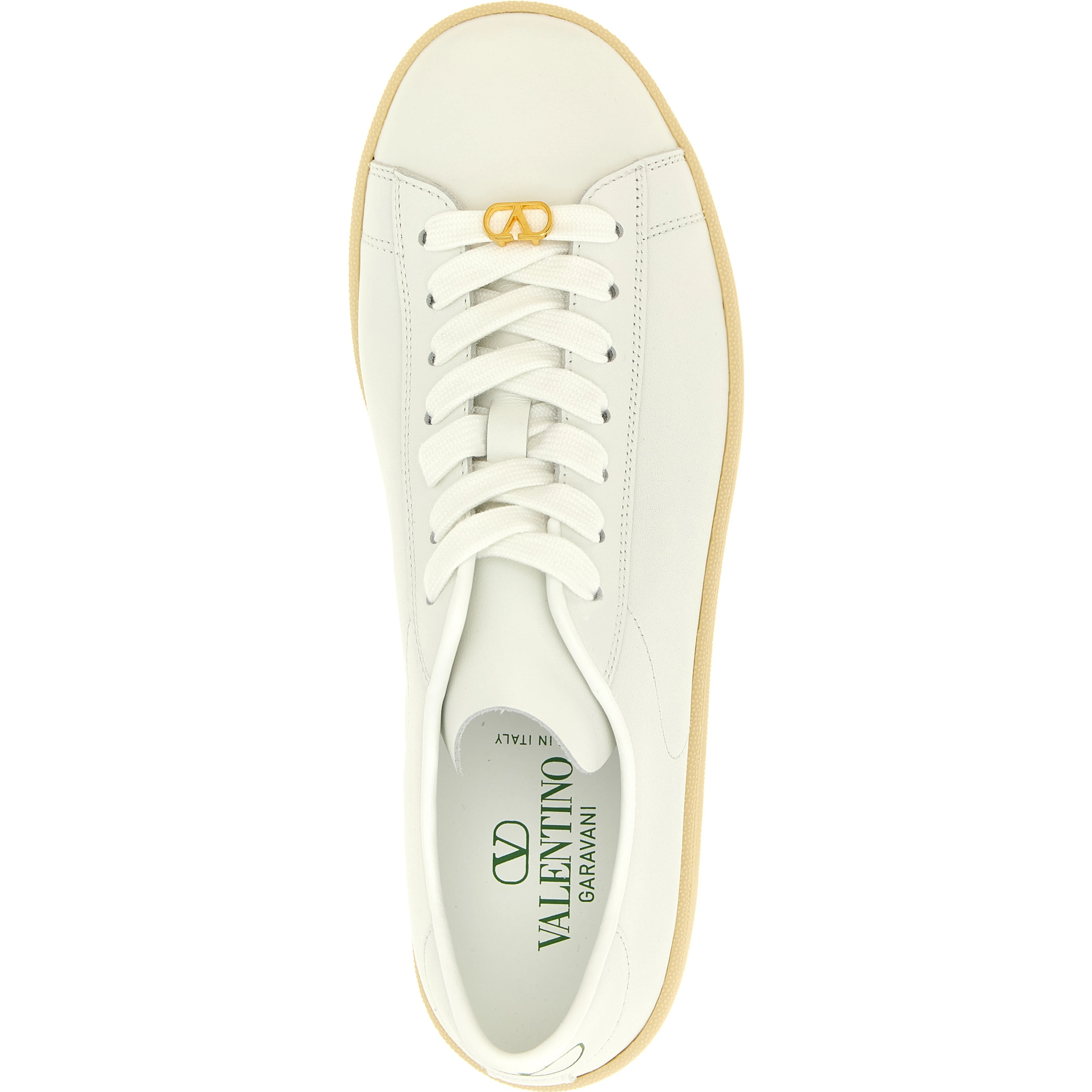 White Calfskin Low Top Sneakers