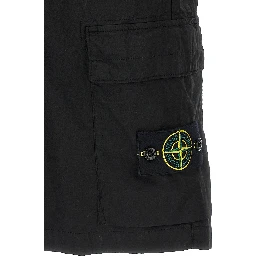 Black Cotton Bermuda Shorts