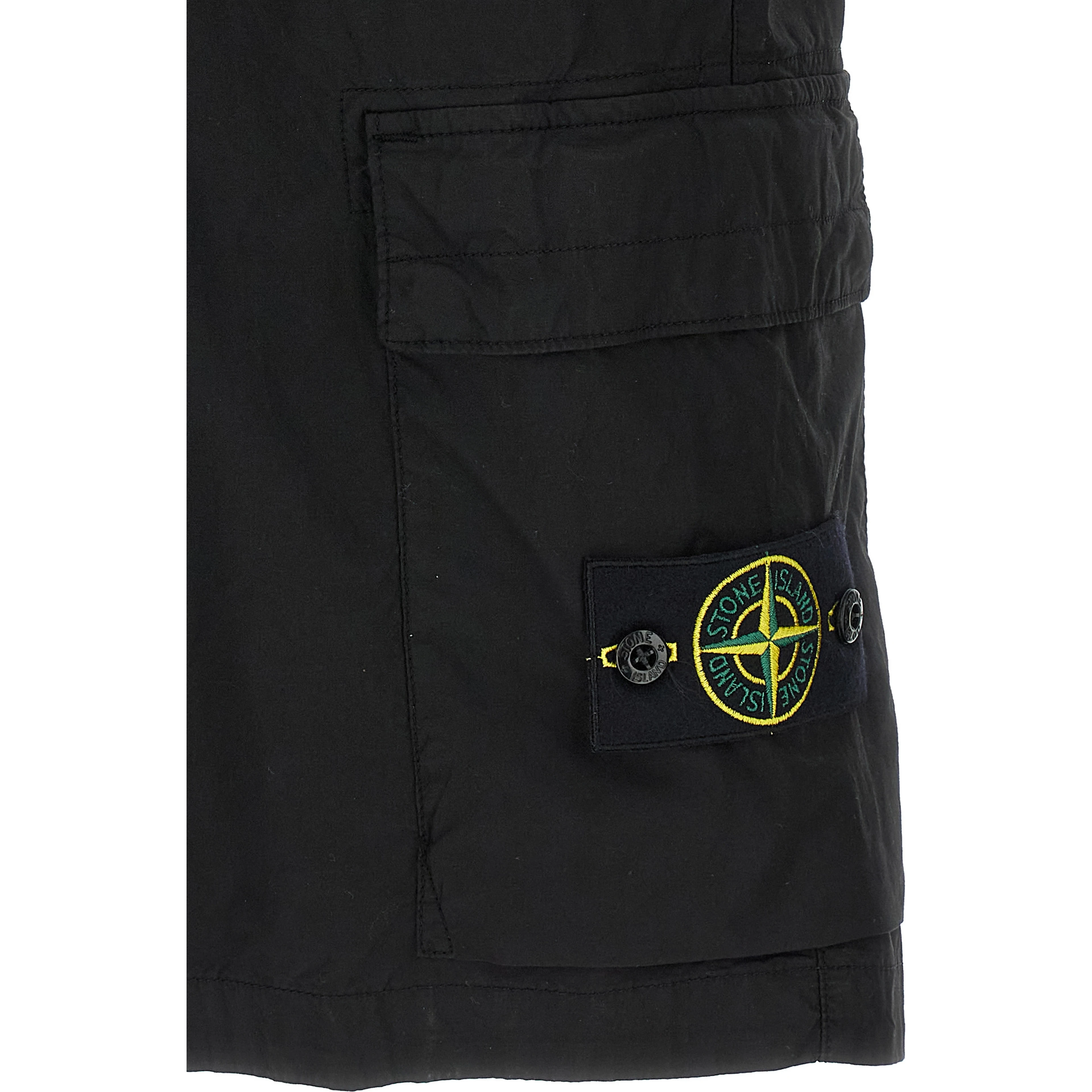 Black Cotton Bermuda Shorts
