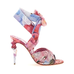Multicolor Nylon Stiletto Heel Sandals