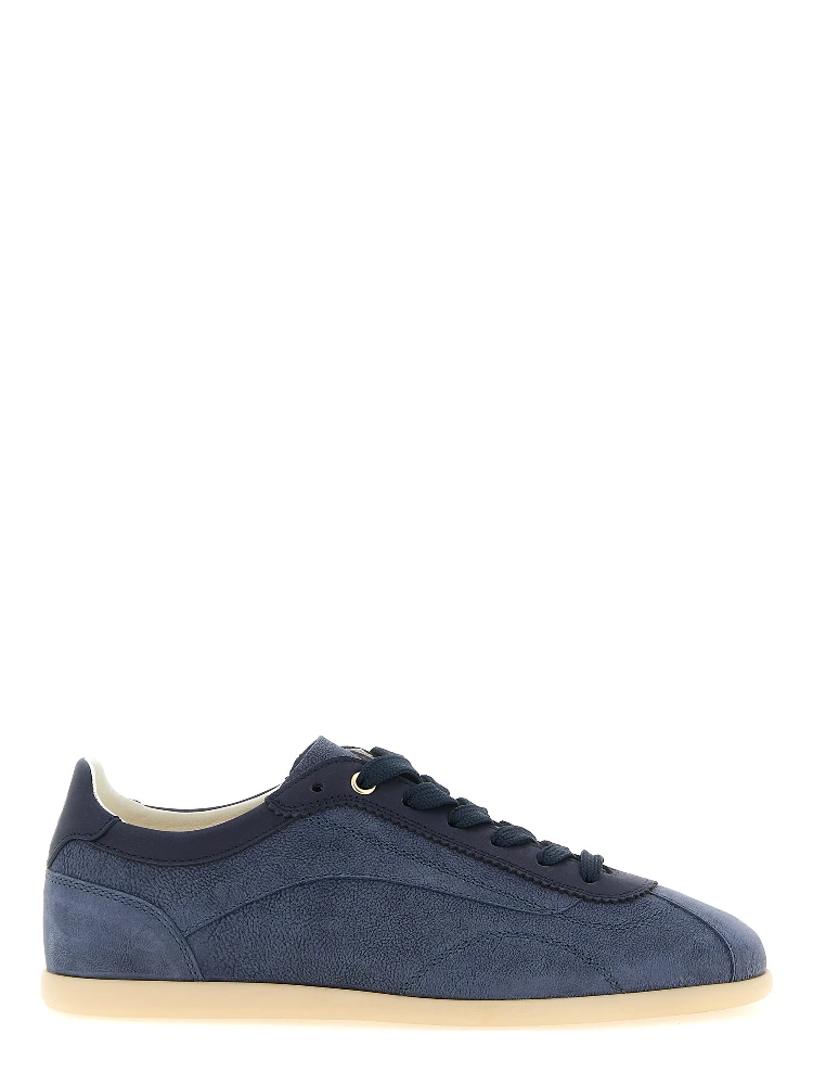 Blue Calfskin Low Top Sneakers